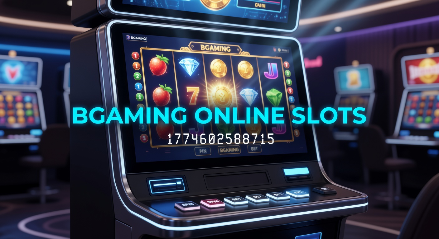 Vibrant BGaming slot reels spinning with bonus features highlighted, showcasing colorful graphics and jackpot symbols