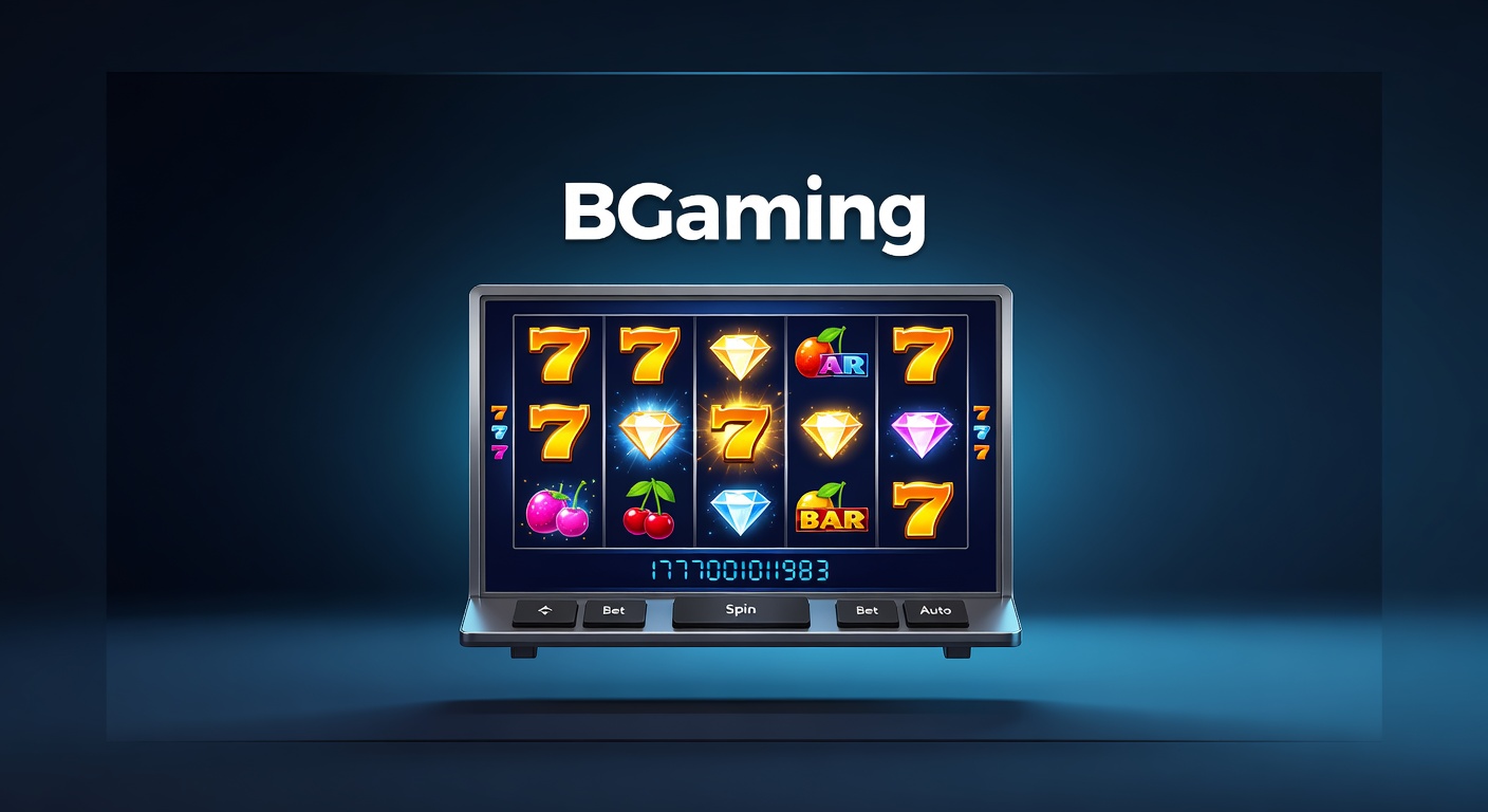 Vibrant BGaming slot reels spinning with colorful symbols and jackpot counters glowing on a casino interface