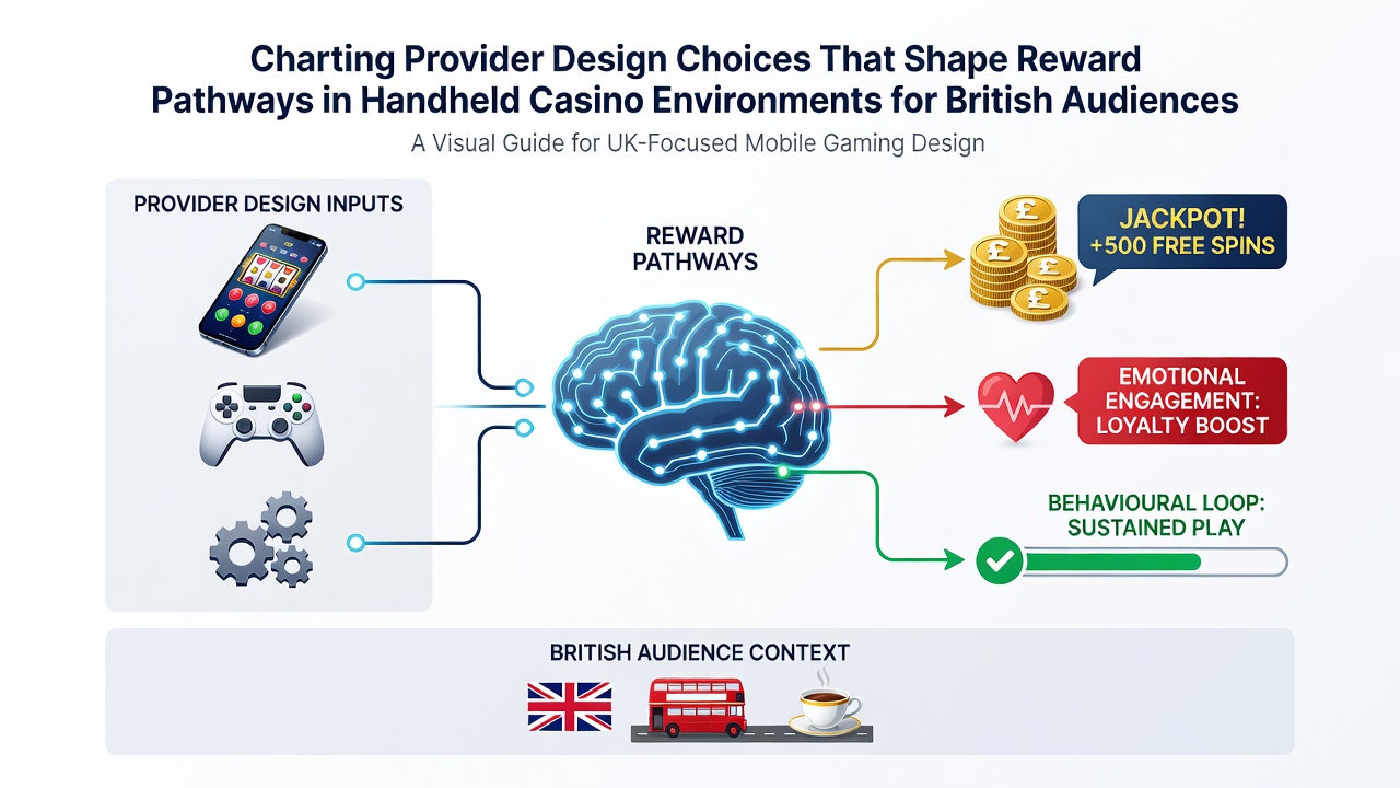 Mobile casino interface showing reward pathways and design elements on handheld devices