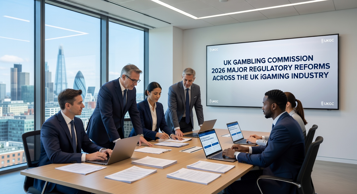 Visual representation of increased Remote Gaming Duty impact, showing tax percentages rising to 40% alongside casino chips and slot reels for UK iGaming