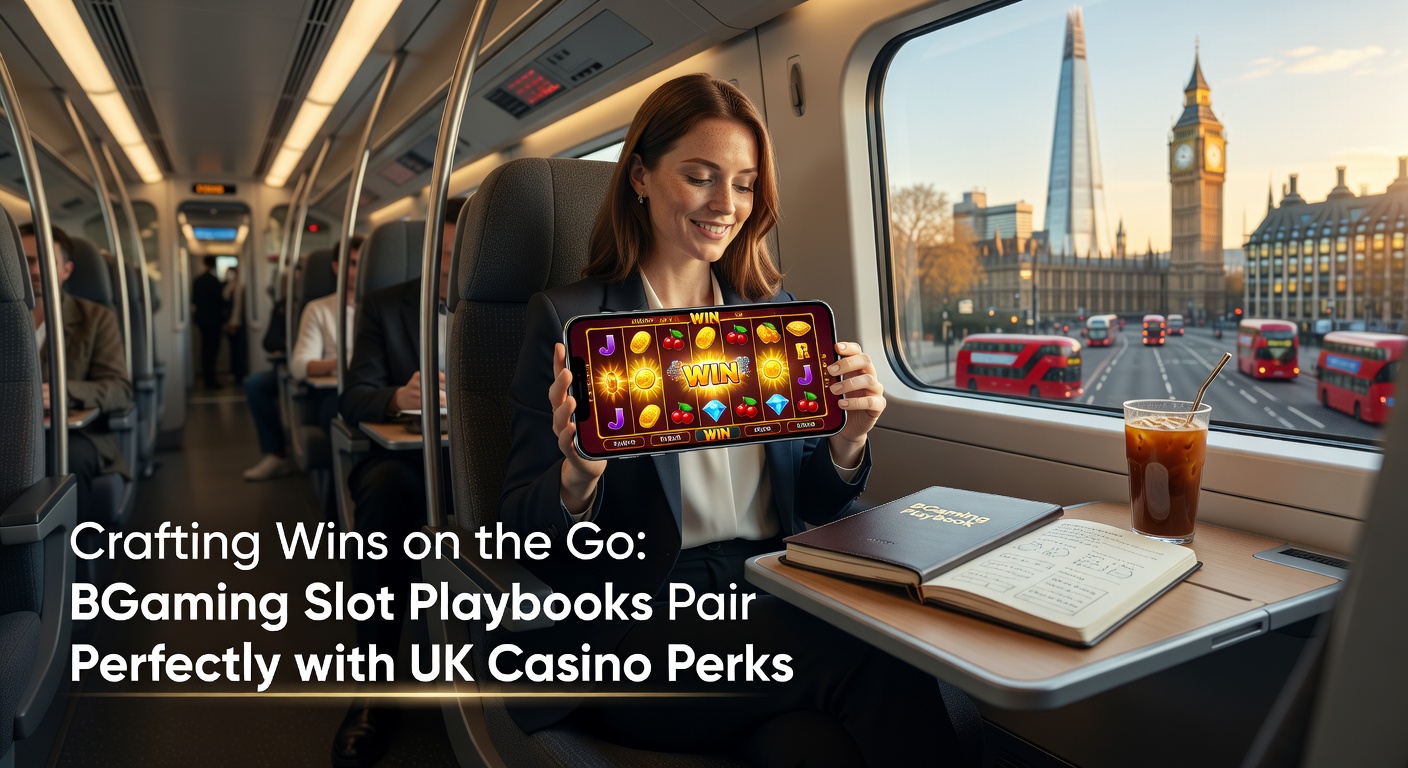 Player's hand holding a phone with BGaming slot jackpot celebration, overlaid with UK casino perk notifications