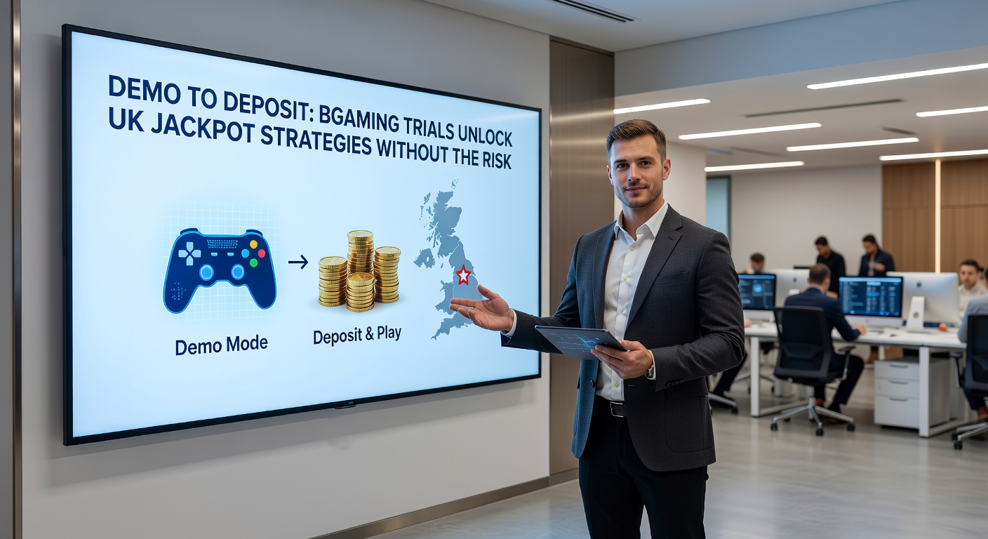 Vibrant screenshot of a BGaming slot demo interface showing spinning reels and jackpot counters during a free trial session