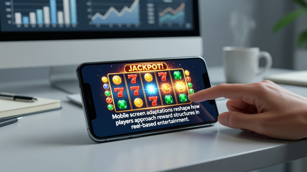 Close-up of mobile reel game showing reward meter and bonus activation icons