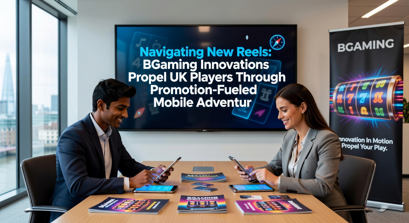UK player interacting with BGaming's promotion dashboard on a mobile device, showing stacked bonuses and reel previews