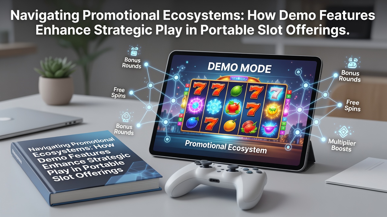 Mobile device displaying slot game demo interface with promotional overlays and strategy indicators