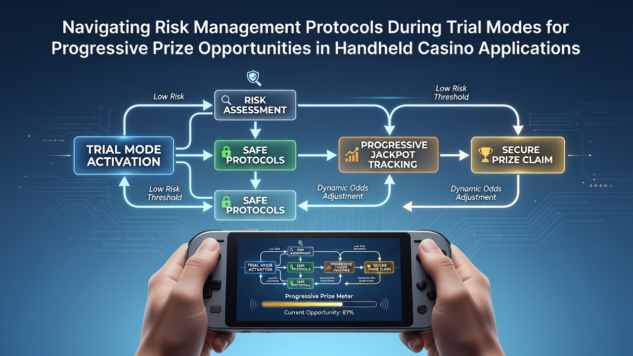 Mobile casino app interface showing trial mode with progressive jackpot meter