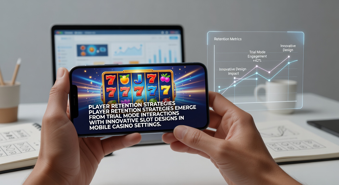 Mobile casino slot interface showing trial mode options with innovative reel designs
