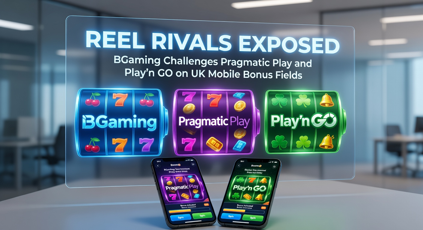 Dynamic slot reels on a mobile screen showcasing bonus features from BGaming, Pragmatic Play, and Play'n GO providers