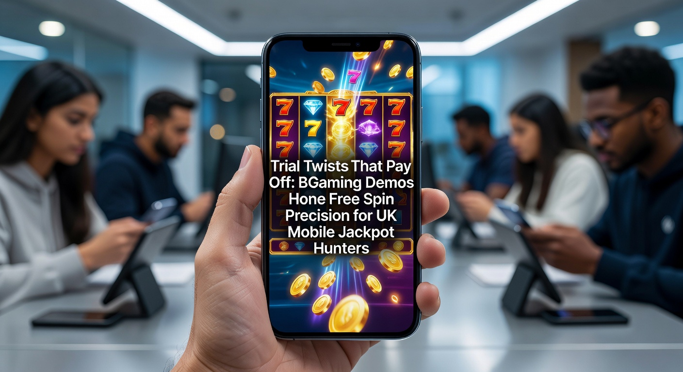 BGaming demo screen capturing a free spin activation with cascading reels and jackpot symbols aligning on a mobile device