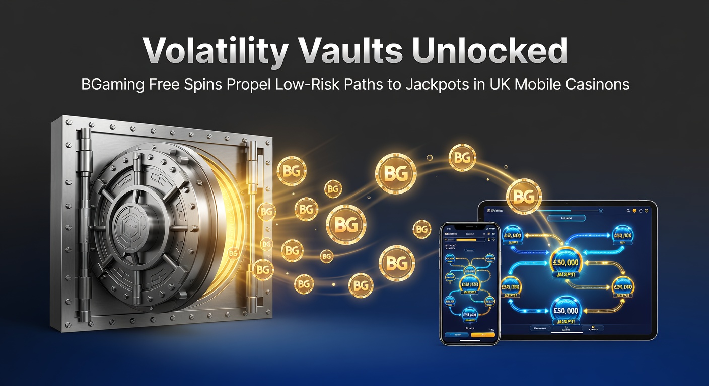 BGaming slot reels displaying free spin activations leading to jackpot builds on a mobile screen, highlighting low-volatility progress bars